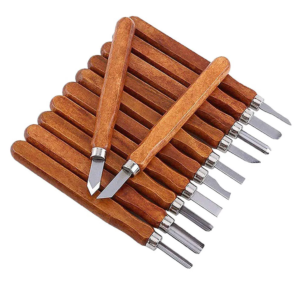 

Wood Carving Tools Set 12pcs Wood Carving Knife Kit For Carving Rubber Pumpkin Soap Vegetable Chisel Tool Set