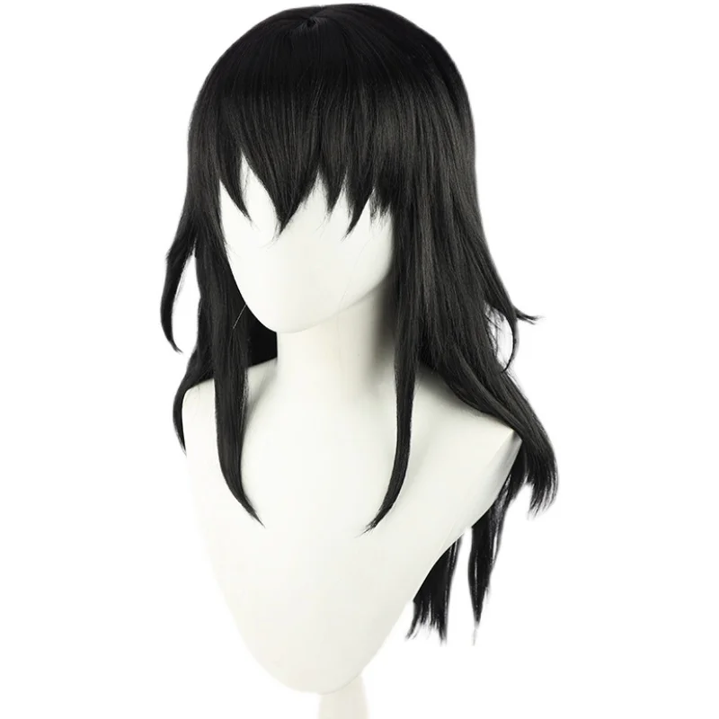 

Demon Slayer Suma Cosplay Wig Kimetsu No Yaiba Season 2 Black Long Heat Resistant Hair Wig + Free Wig Cap