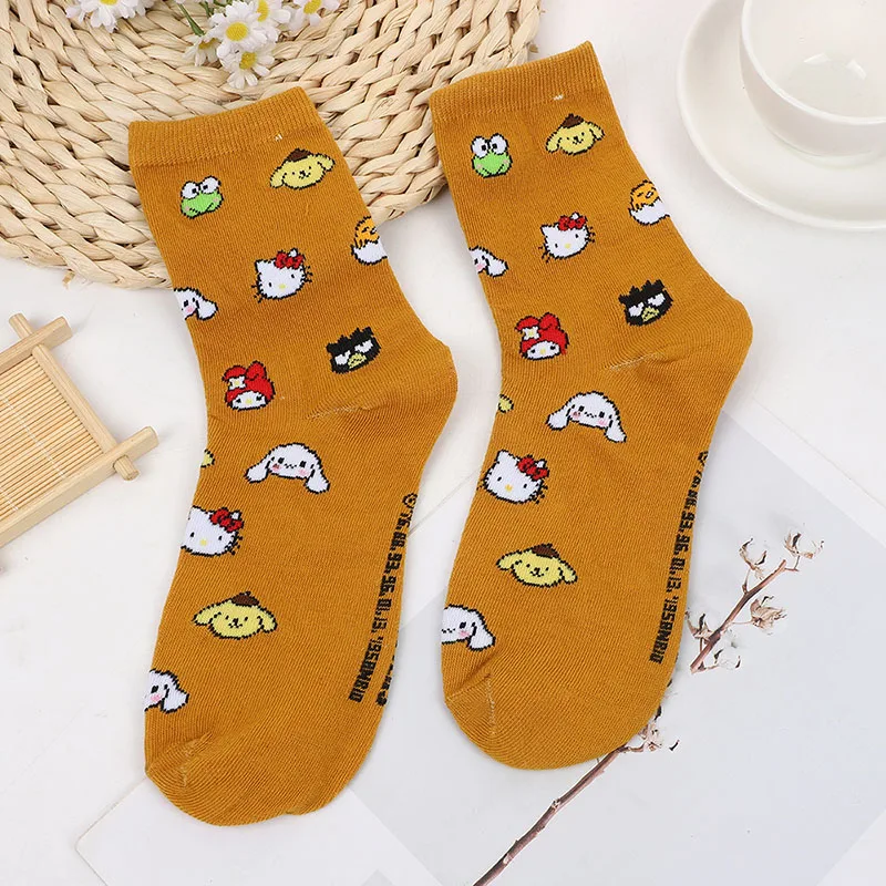4 пары мультяшных милых женских носков Sanrio KT Cat Kitty Yu Gui с большими ушками собакой
