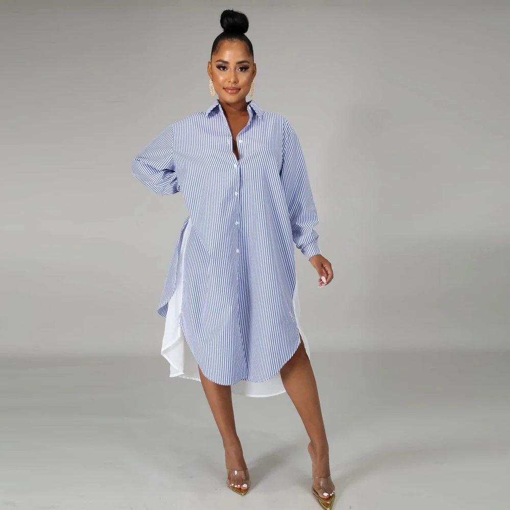 

Spring Summer Long Sleeve Shirt Dress Women Button Up Ruched Blouse Dress Streetwear Oversized Loose Casual Dresses Robe Femme