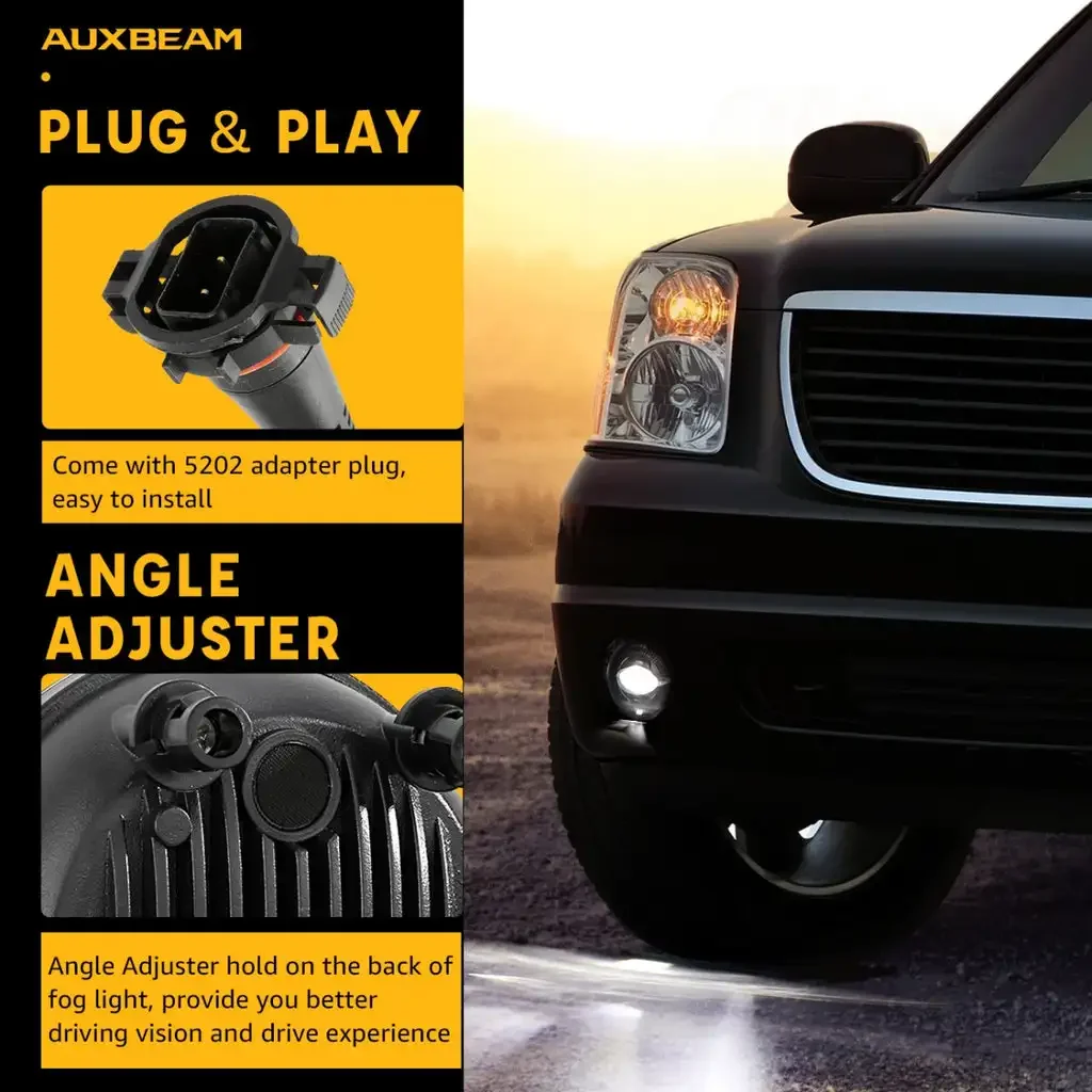 Фото Светодиодные противотуманные фары для Chevrolet Avalanche / Suburban / Silverado / Tahoe 2007-2013 для GMC Sierra / Yukon 6500K Белые фары дальнего света №2
