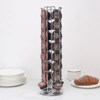 iron chrome coffee capsule holder dispensing tower stand fits for 24cups nescafe dolce gusto capsules storage pod holder