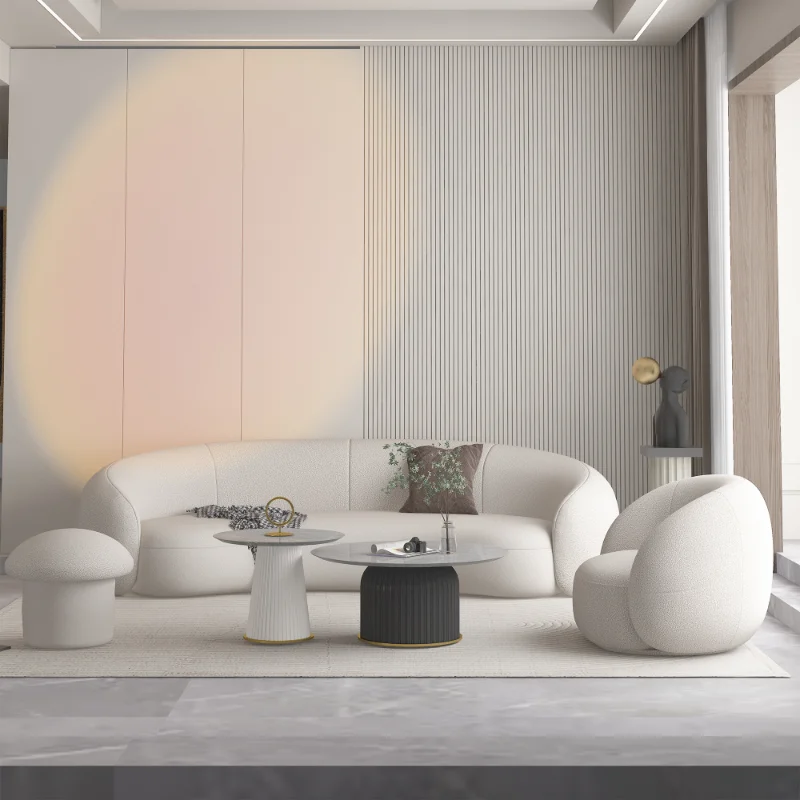 

Minimalist 3 Seater Sofa Stretch Xxl Unusual Adults Couch White Curved Module Lazy Ergonomic Canape Salon Living Home Furniture