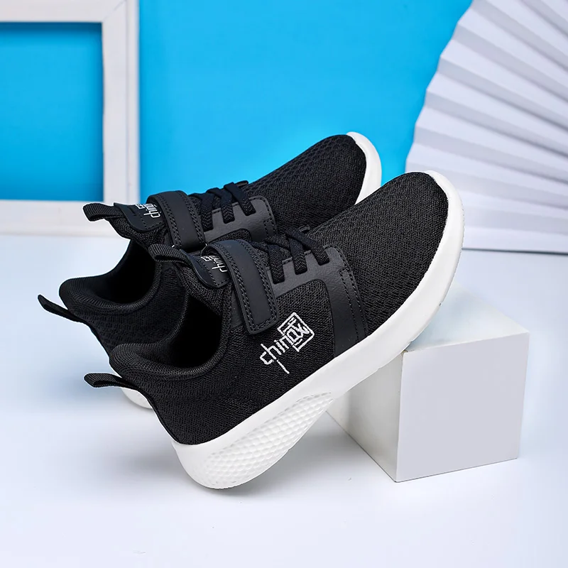 

Fashion Children Shoes Double Net Toddler's Sneakers Mesh Breathable Fabric Solid Color Boys Shoe Soft Anti-Skid Sole Zapatos