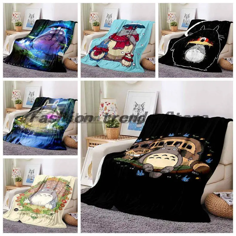 

Anime My Neighbor Totoro Blanket Ultra Lightweight Soft Plush Flannel Throws Blanket for Sofa Bed Couch best Office Gifts