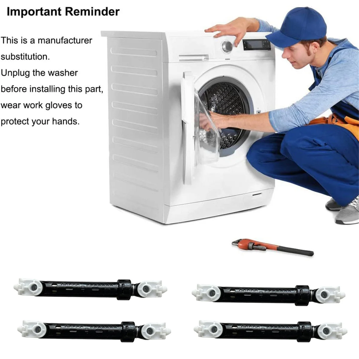 4 шт. замена амортизаторов шайбы для Whirlpool заменяет 8182703 АП 3868181 1173231 8181646 PS 989596