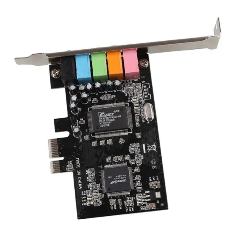 

PCIE Express 5 1ch CMI8738 Audio Sound Card w Low Profile Bracket