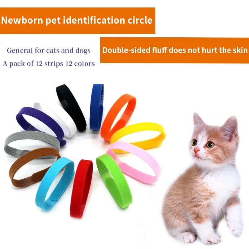 Puppy Collars Adjustable Nylon Newborn Pet Color Collar Puppy Birth Marker Stringl Pet Dog Collars Kitten Necklace Marker Rope