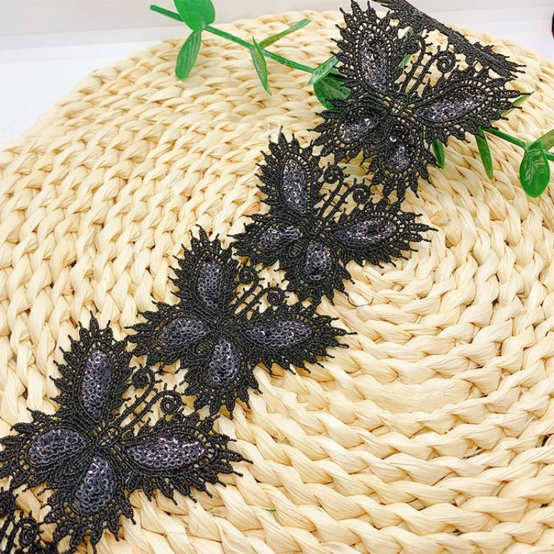 

Exquisite Water-soluble Embroidery Sequins Butterfly Lace Patch Clothes Skirt Hat Bag Wedding Dress Applique Sewing Materials