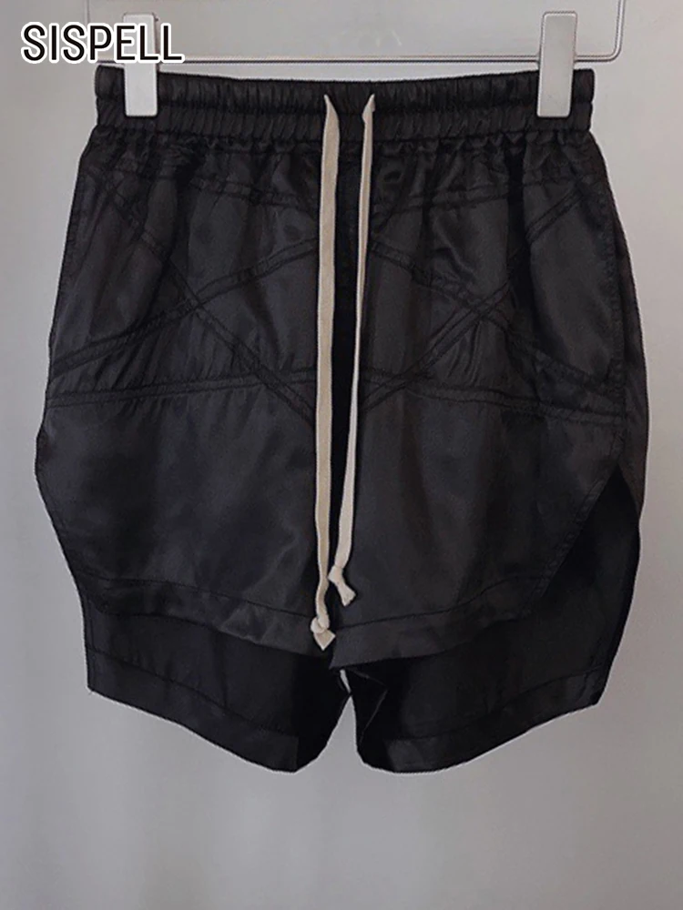 

SISPELL Korean Fashion Loose Short Pants For Women High Waist Drawstring Straight Shorts Female Summer Clothes Style New Fashion