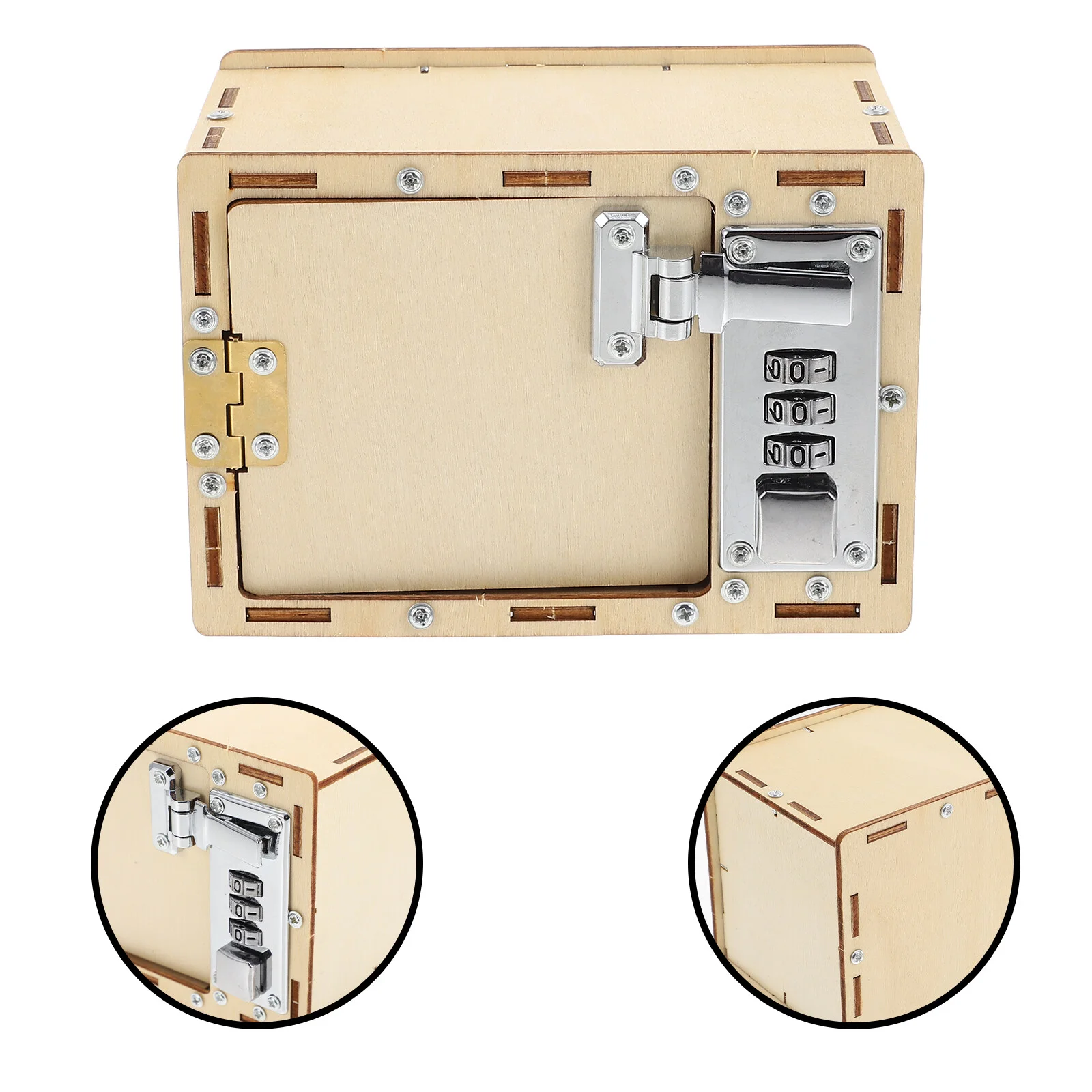 

Wooden Yard Lockbox DIY Making Material Puzzle Game Toy Kids Educational Tool Code Case