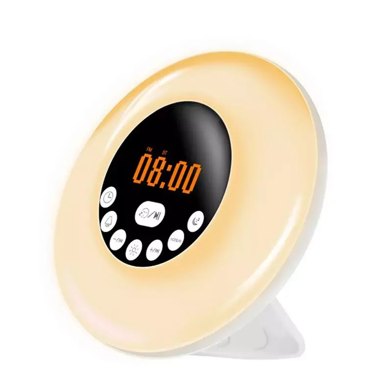 

LED Alarm Clock Wake Up Light Bedside Sunrise Sunset Simulation RGB Night Lamp With Bluetooth-Compatible Speaker FM Radio