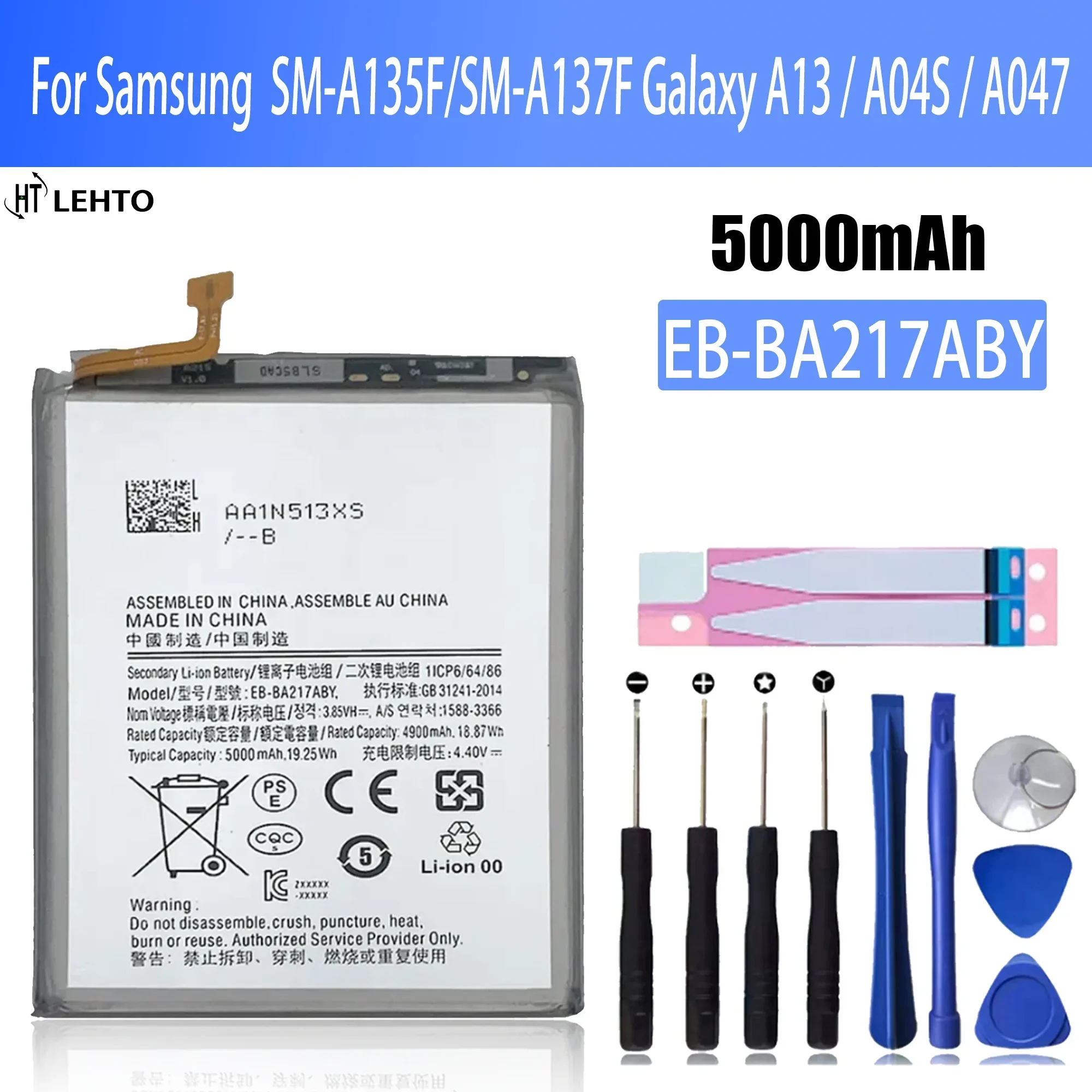 

100% Original EB-BA217ABY Battery For Samsung SM-A135F/SM-A137F Galaxy A13 / A04S / A047 Phone Bateria