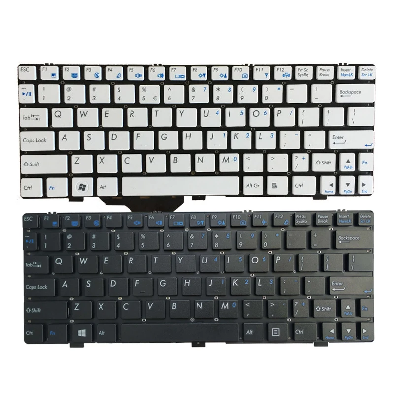 

Новая английская клавиатура для ноутбука CLEVO M1110 M11X M1100 M1110Q M1111 W110ER M1115, белая/черная, без рамки