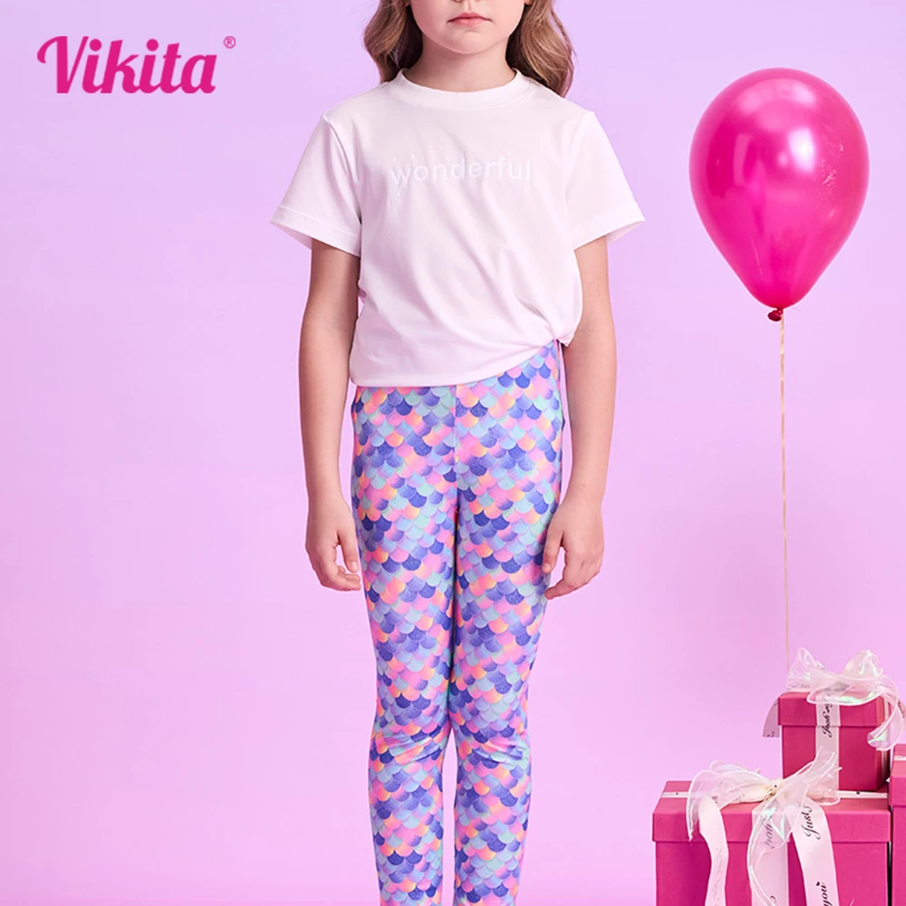 Леггинсы детские с ярким принтом в обтяжку