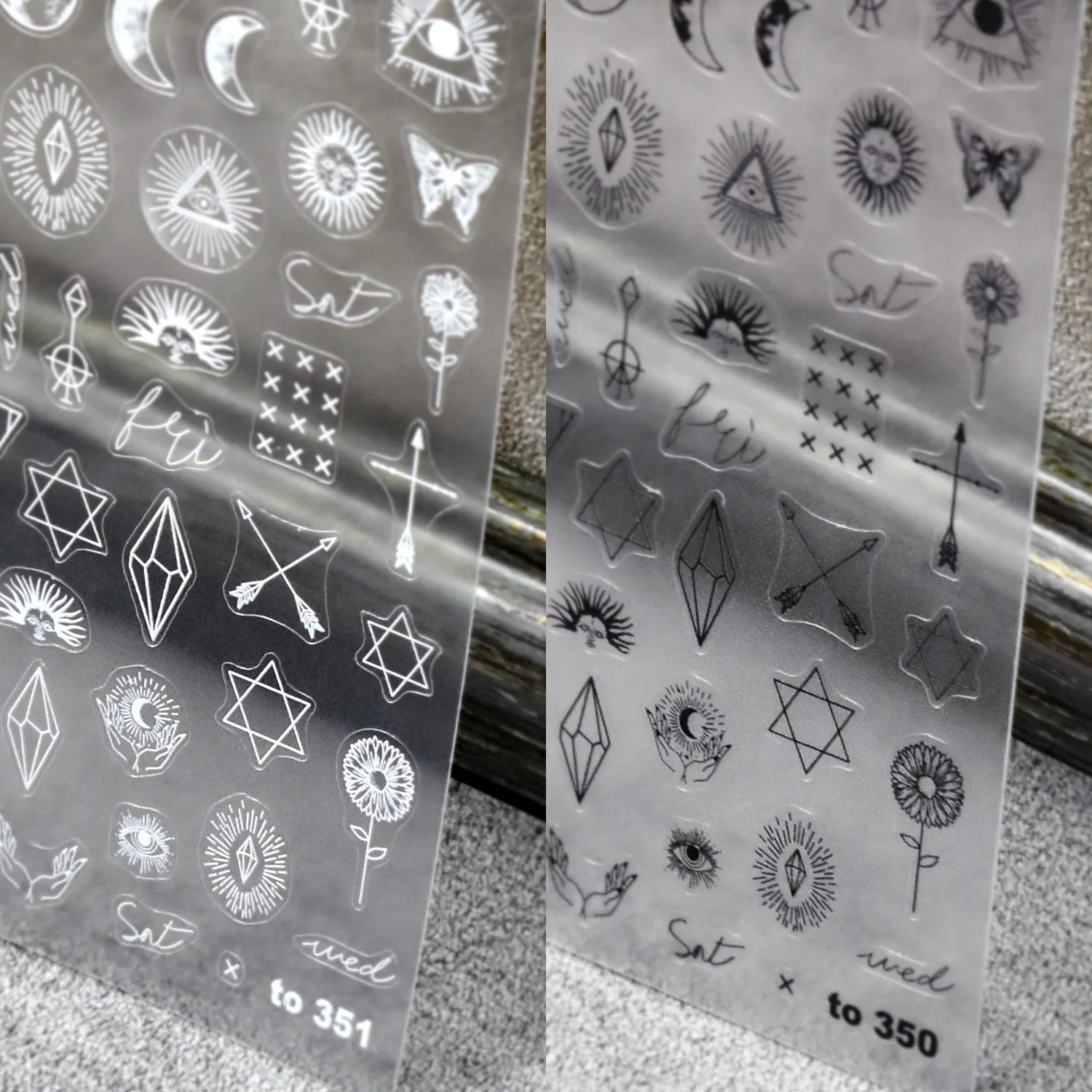 

Nail Art Decals Moon Star Flower Butterfly Mixed Foil Transfer Adhesive Sliders 3D Stickers For Nails DIY Manicure Decorations