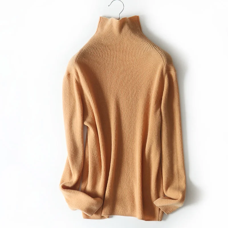 

Women's Knitted Sweater Slimming High Collar Sweater
