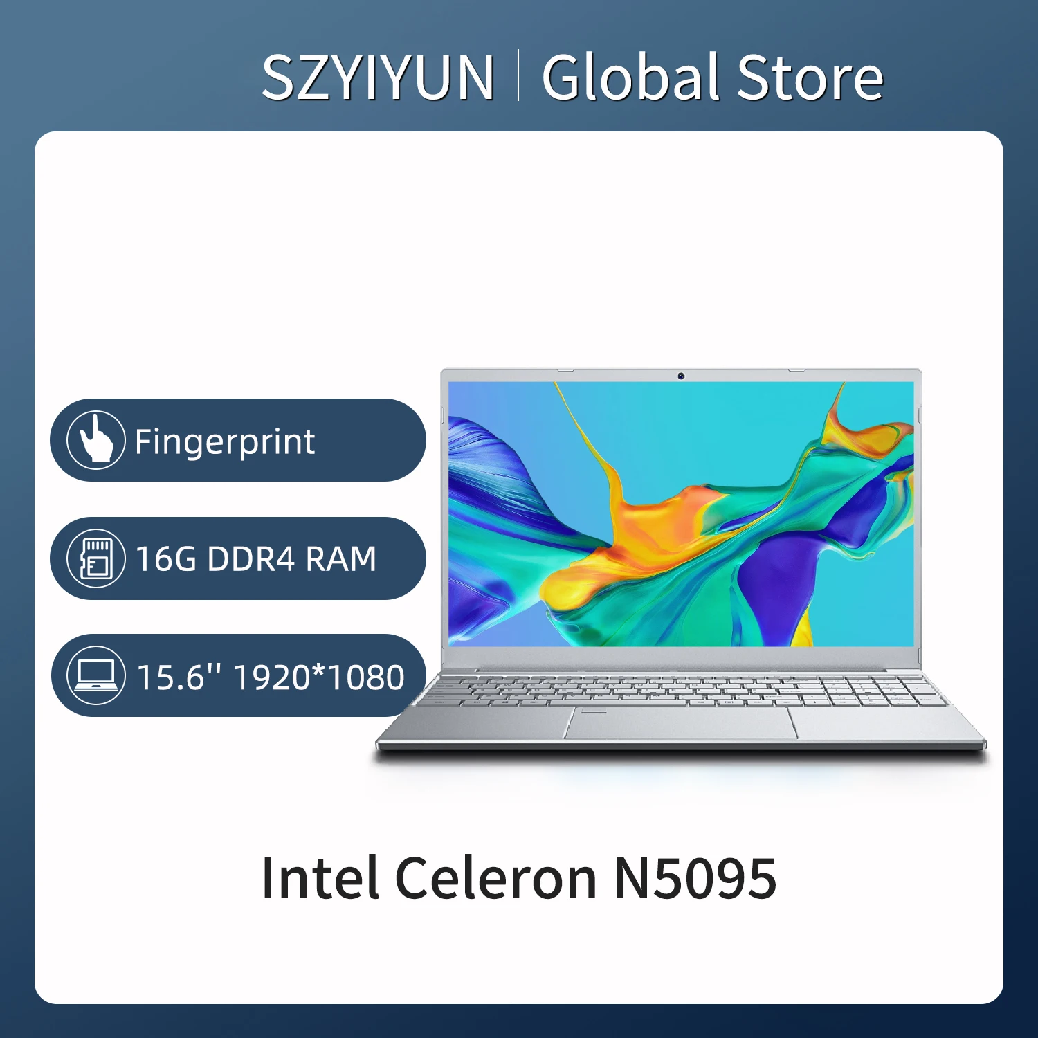

15.6 inch Intel 11th Gen Laptop 16GB RAM + 12GB/256GB/512GB/1TB SSD Business Notebook Fingerprint Unlock Windows 10 Computer PC
