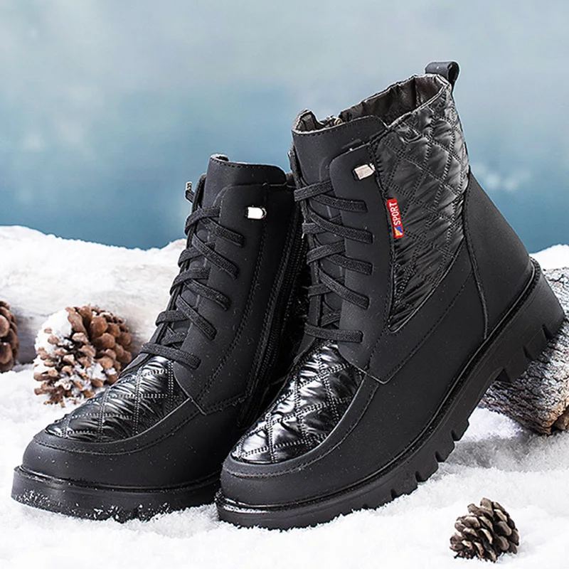 Женские ботинки, повседневная обувь для снежной погоды, женская обувь наплатформе, удерживающие тепло ботинки на меху, женские мягкие ботинки наплоской подошве, женская зимняя обувь для женщин
