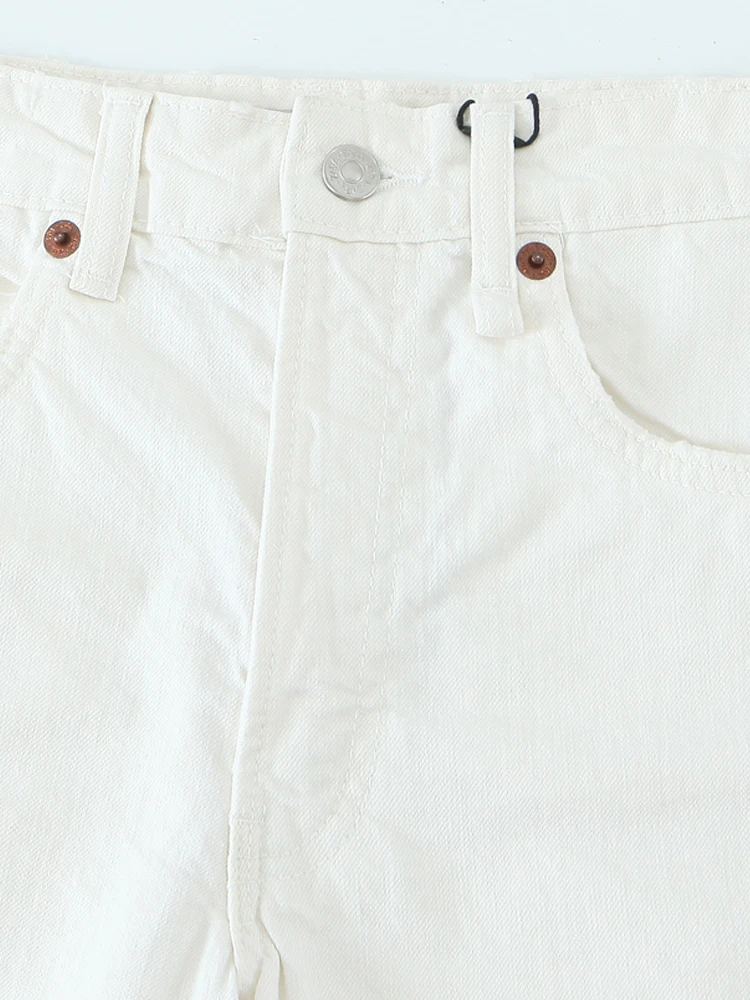 PAILETE Women 2023 fashion with pockets straight denim bermuda shorts vintage high waist zipper fly female short pants mujer