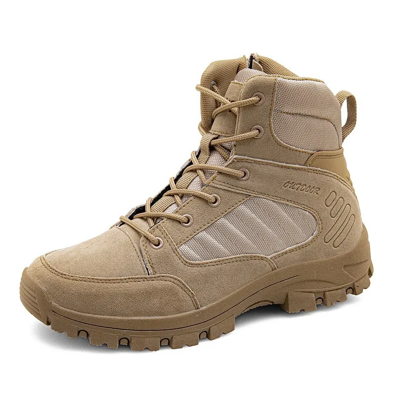 

Men Boots Military Combat Outdoor Climbing High-top Desert Booties Jungle Training Boots Mens Work Safety Shoes Zapatos Hombre