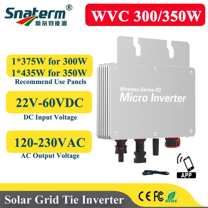 300 Вт 350 MPPT солнечный PV сетевой микро инвертор WVC серия вход 22 в-60 В постоянного