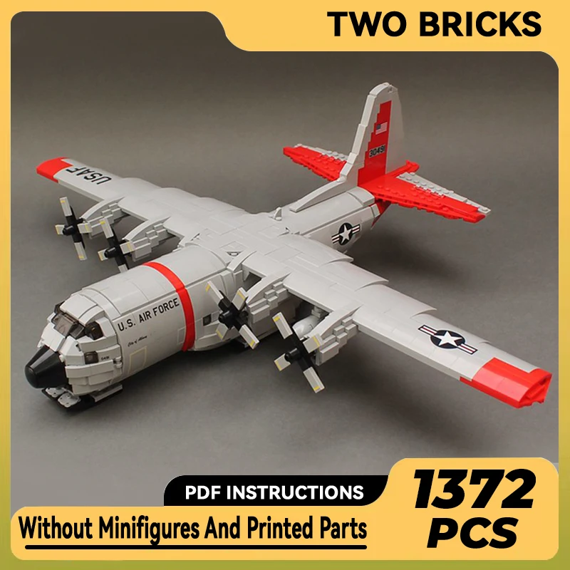 

Moc Building Blocks Military Model LC-130H Hercules Technical Bricks DIY Assembly Construction Toys For Childr Holiday Gifts