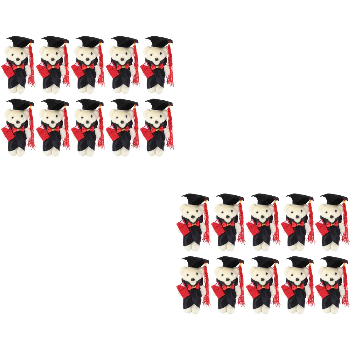 

20 Pcs 12cm Standing Graduation Ceremony Bear Doll Flower Bouquet Decoration for Commencement Adorable Bear Graduates Gift