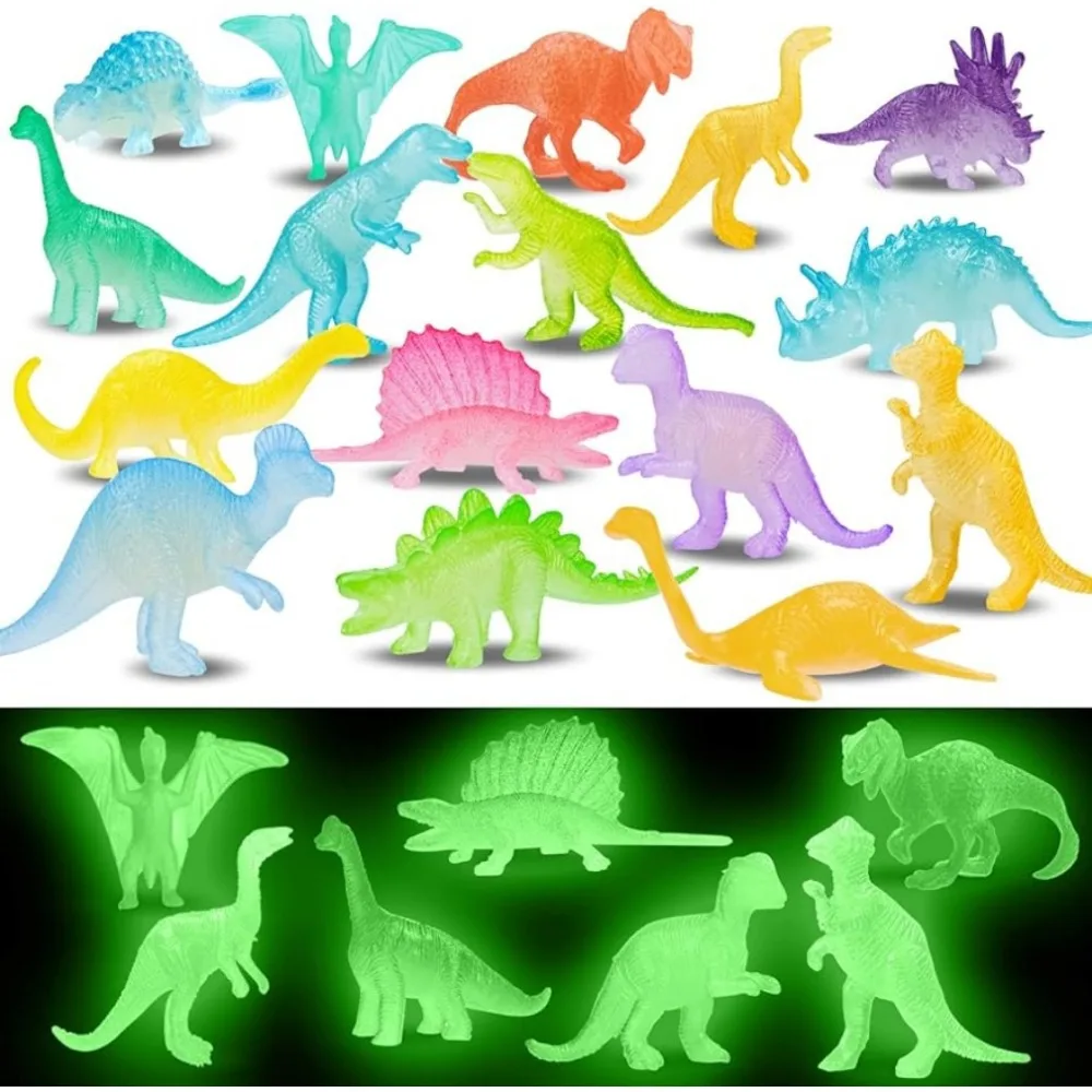 

2/16pcs Set Mini Luminous Dinosaurs Glow in The Dark Dino Toys Treat Kids Birthday Party Favors Boy Girl Gifts Goody Bag Fillers