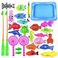 29 pcs magnetic fishing toys plastic fish rod pond set kids playing water bathtime game educational gifts dropshipping