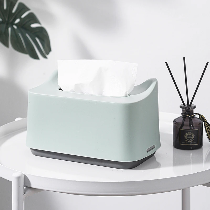 

Spring Tissue Box Home Decor Solid Colors Living Room Bedroom Modern Style Decoration Desk Organizer Original Design Storage