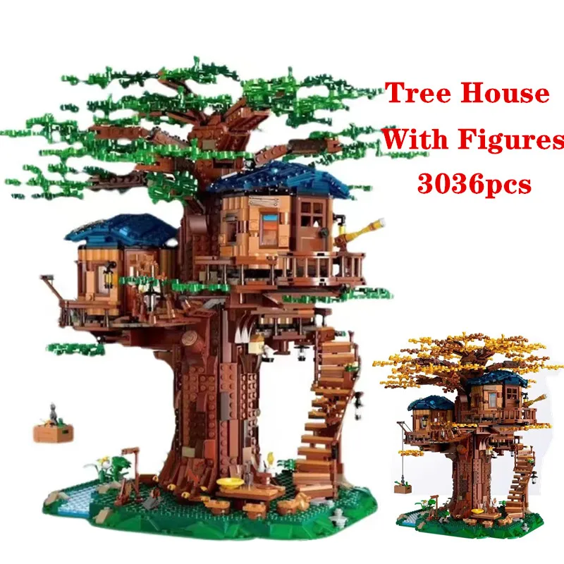 

In Stock 3036pcs Tree House Leaves Two Colours Model Building Blocks Bricks Kids Educational Toy Birthday Chirstmas Gifts 21318