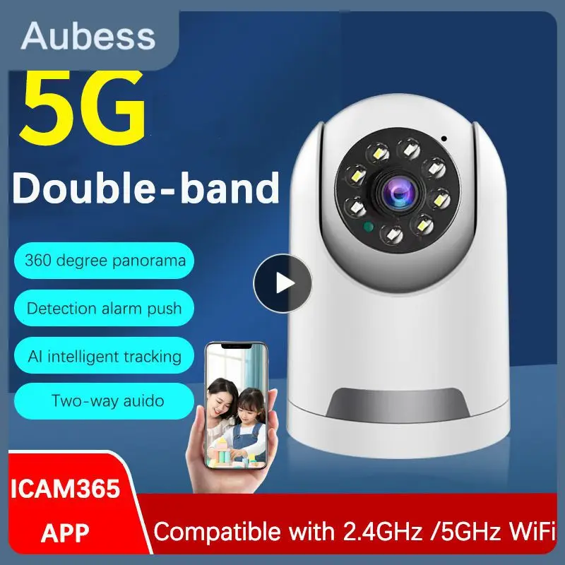 

5g Wifi Ip Camera Infrared Night Vision Ai Tracking Baby Monitor Home Security Surveillance Camera Mini Cam Motion Detection