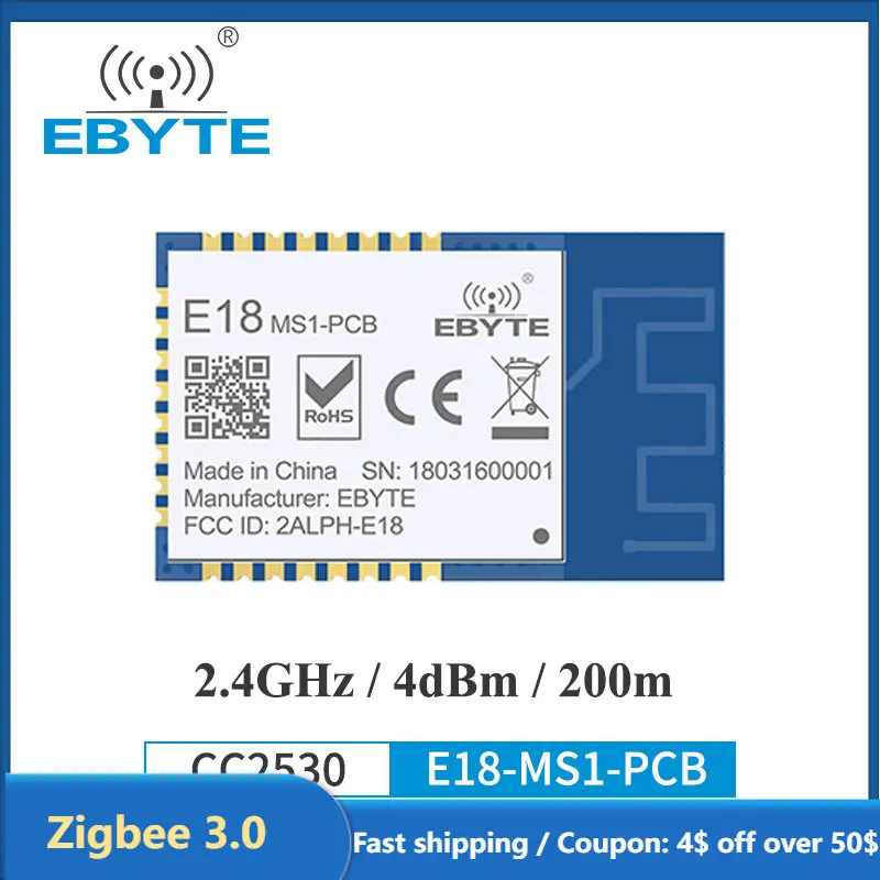 10 pcs/lot CC2530 Zigbee 2.4GHz Wireless Transmitter Receiver Zigbee Wireless Module For Smart Home EBYTE E18-MS1-PCB