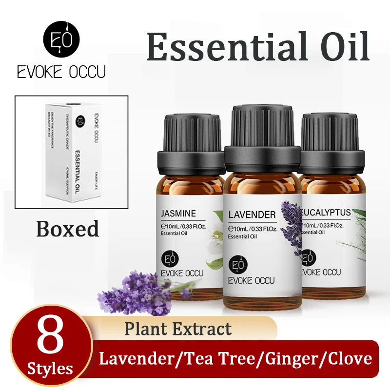 

10ML Essential Oil Gift Box Tea Tree Clove Lavender Sandalwood Jasmine Ginger Chamomile Rosemary Natural Oil 8 Flavors