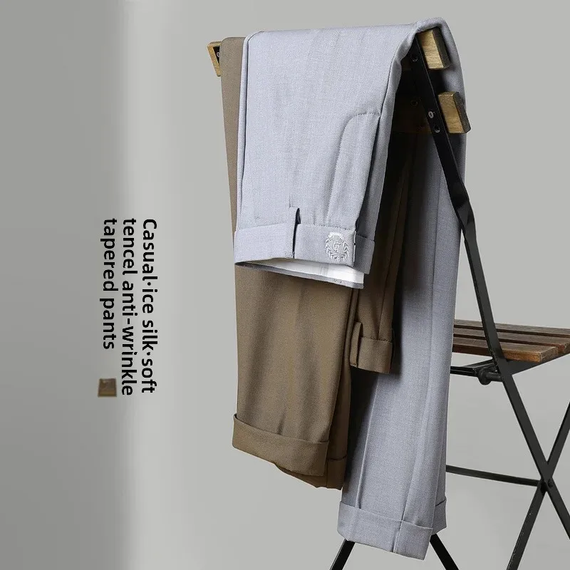 Роскошные шерстяные брюки с вышивкой для мужчин повседневные девятиточечные