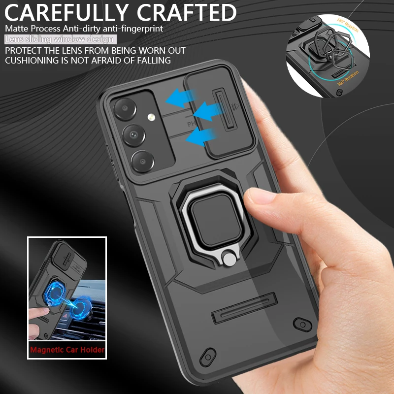 Чехол для Samsung A15 защитный армированный чехол камеры Galaxy A 15 4G магнитный держатель