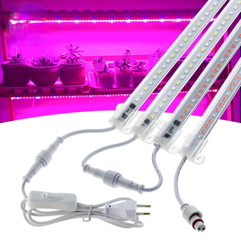 

AC220V LED Grow Light Full Spectrum 72leds LED Plant Light Bar Waterproof Connector Phyto Lamps For Indoor Plant Flower Seedling