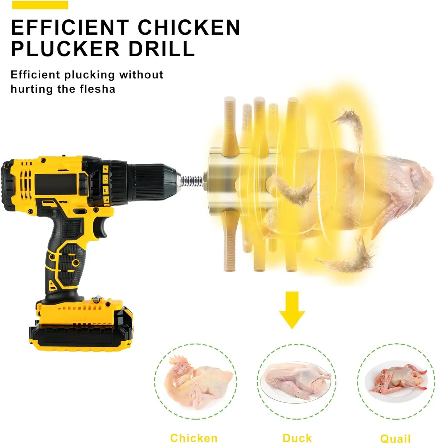 Устройство для выщипывания курицы ручной утюжок перепелов 18 пальцев
