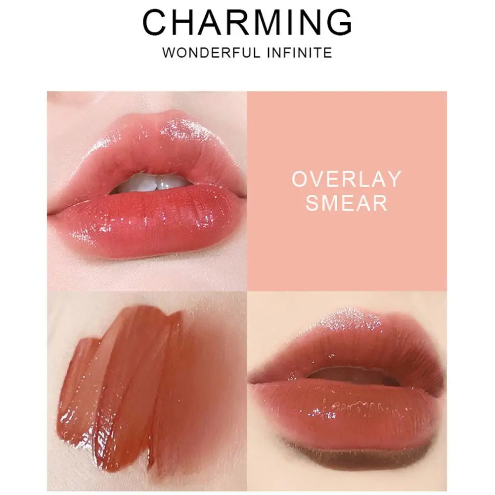 Зеркальный блеск для губ стеклянный макияжа прозрачный женский студентов Q8Y1