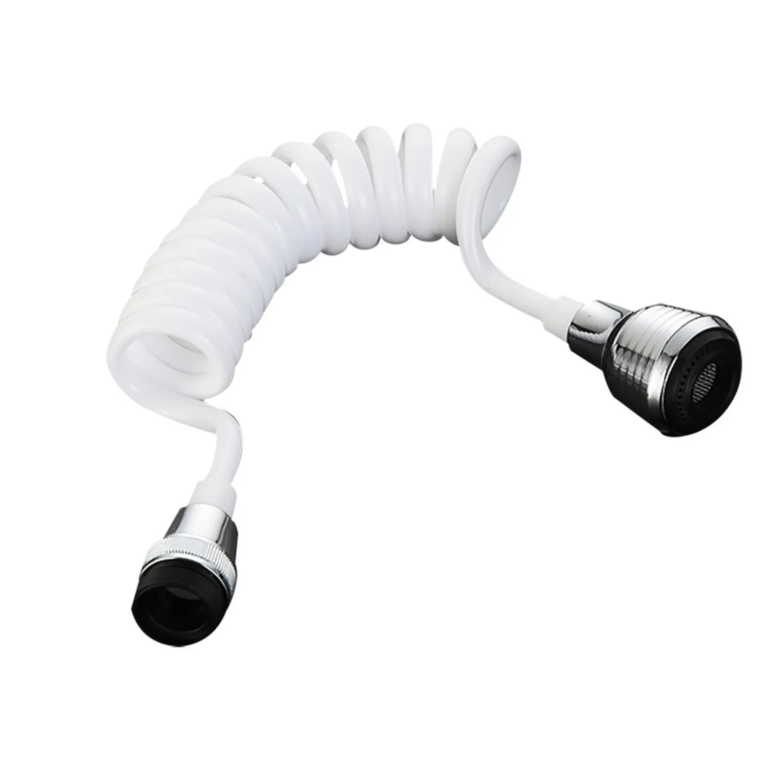 

Kitchen Faucet Extension Extender 360 Rotatable Long Hose Portable Pullable Foaming Bathroom Shower Faucet Spring Tube White