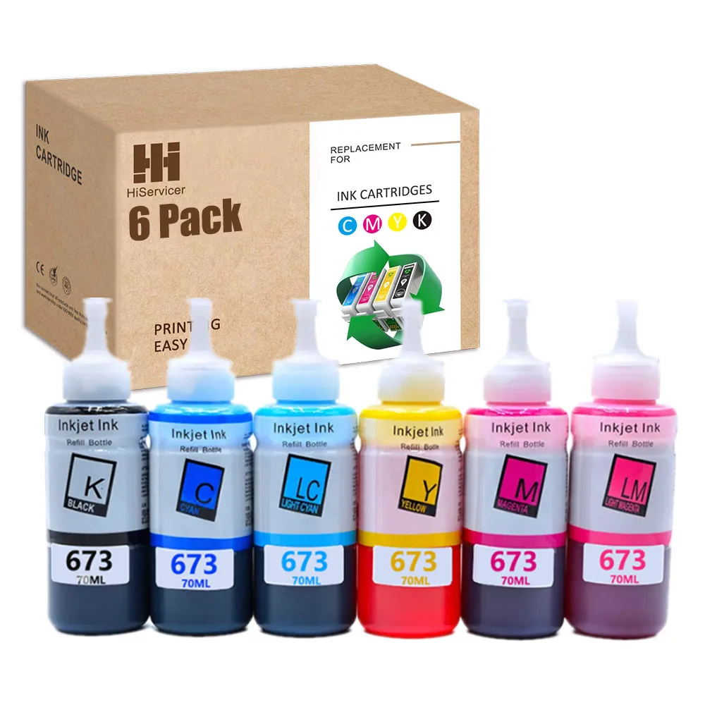 

HS 70ML For Epson 673 T673 T6731 T6732 T6733 T6734 T6735 T6736 Ink Bottles For L800 L801 L805 L810 L850 L1800 L1805 Printer