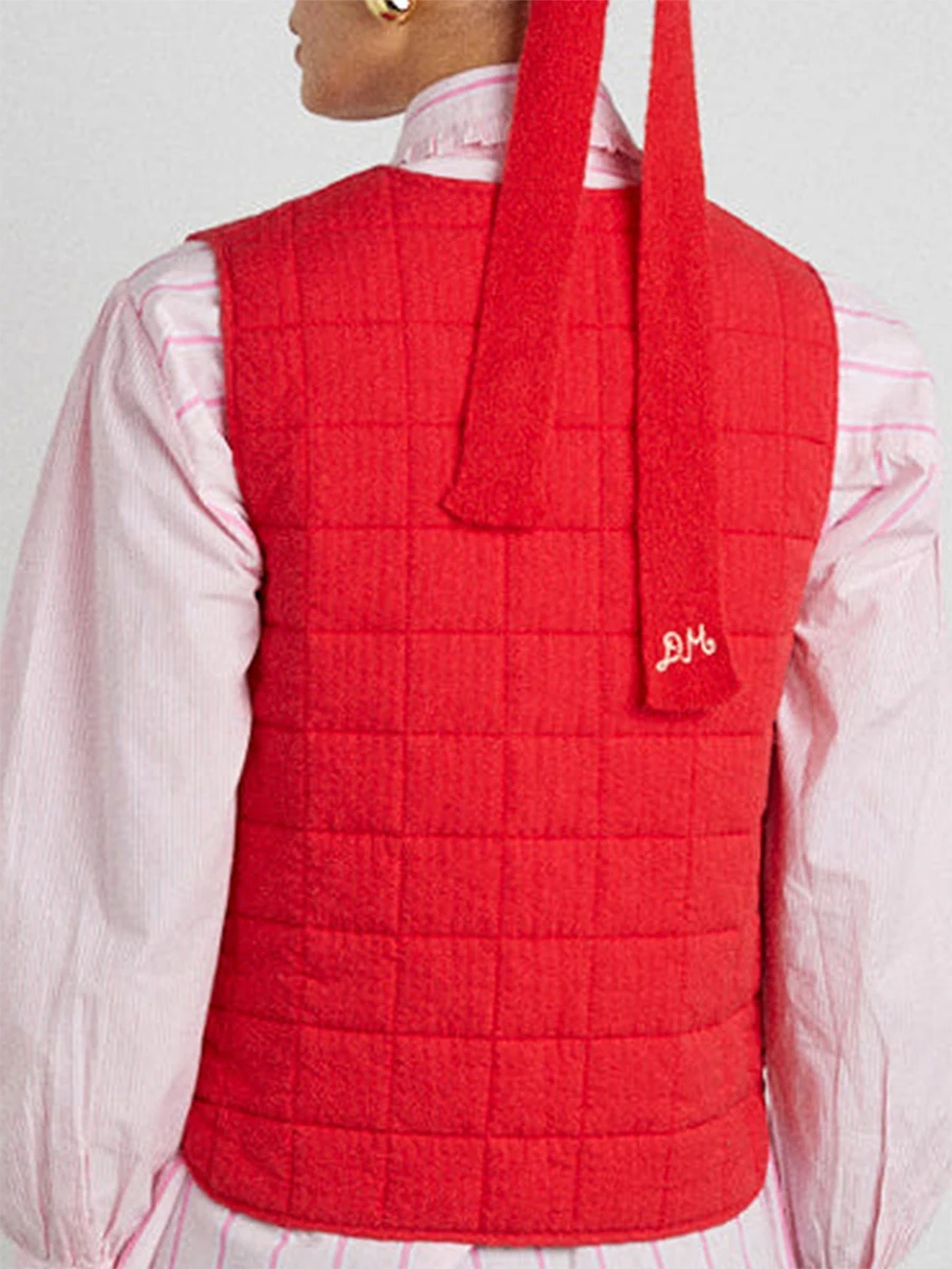 Женский легкий жилет с завязкой спереди однотонный клетчатый кардиган без