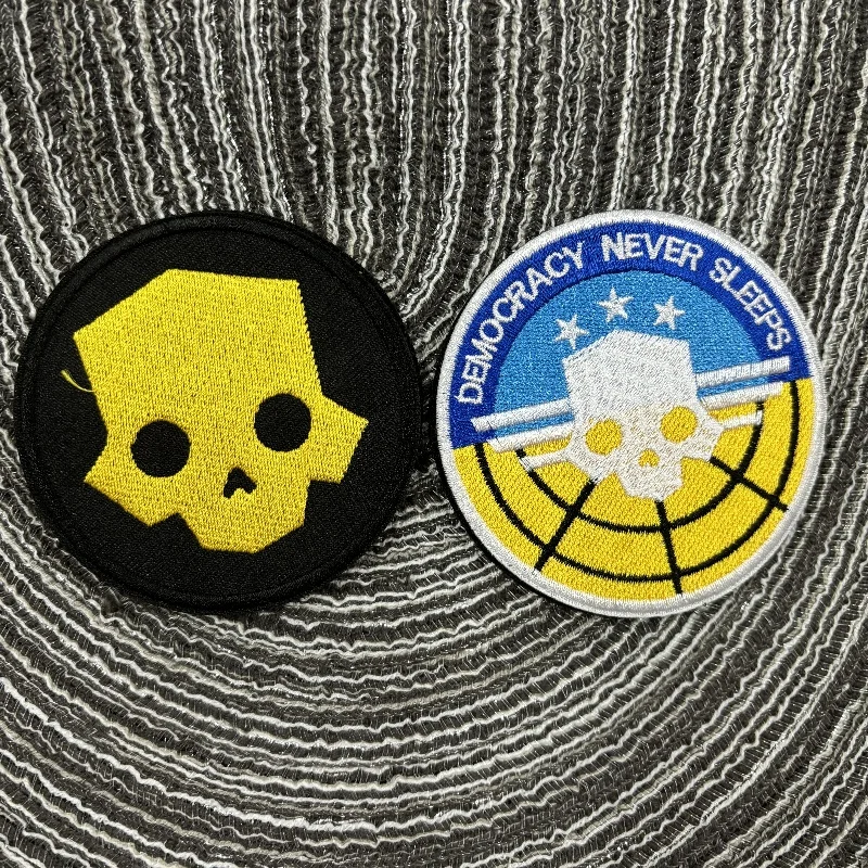 Нашивка с вышивкой в виде черепа Хелла дайвера патч крючком и петлей для