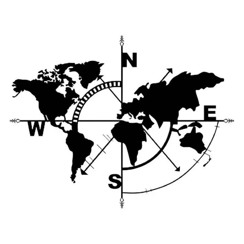 

Металлическая карта мира, настенная Современная Карта мира, компас, камеры, подвесное искусство для гостиной, Детская фотография
