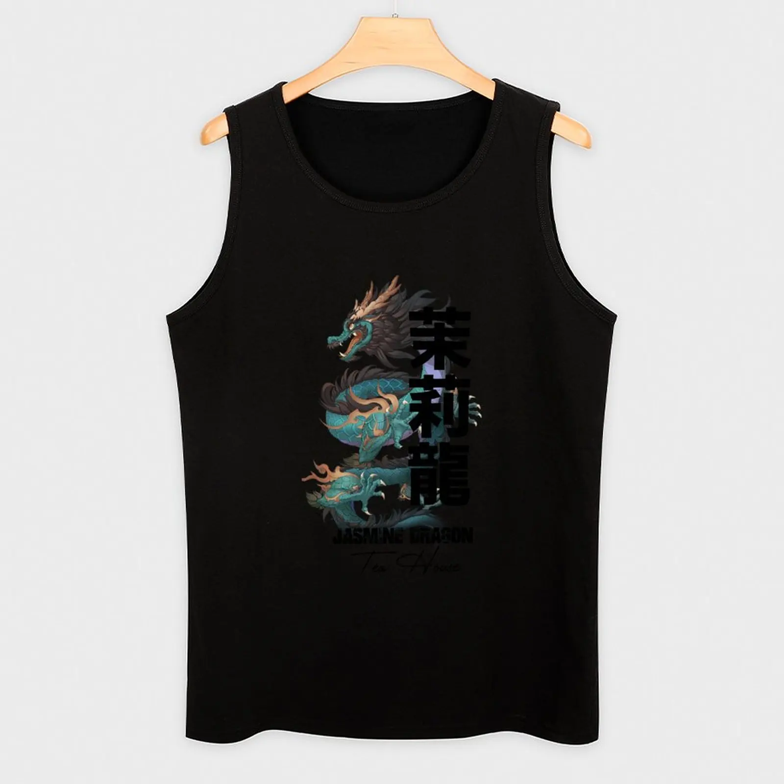 Майка с жасминовым драконом для чайного дома одежда тренажерного зала Мужская