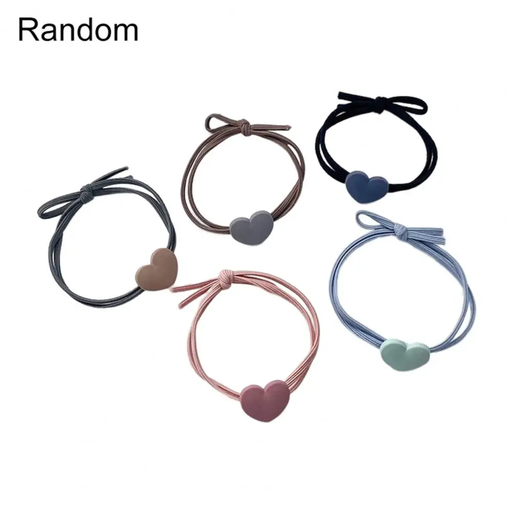 

Hair Tie Ideal Gift Lightweight Hair Accessories Lovely Love Heart Decor Hair Rope Hair Ring for Daily Wear