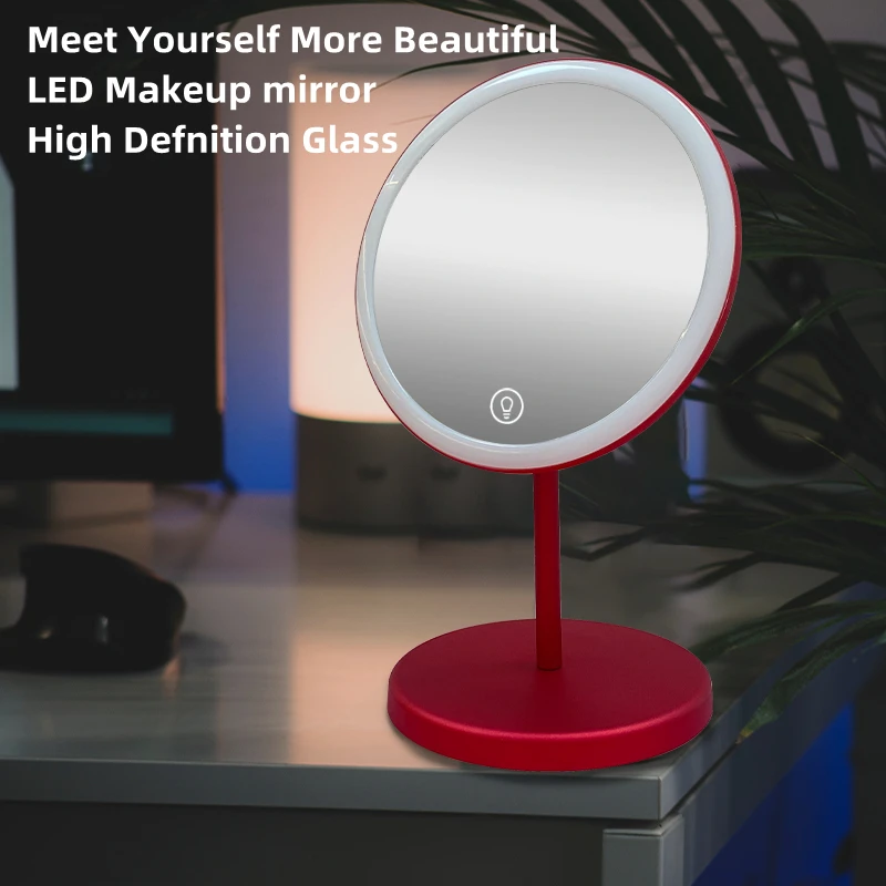 

Настольное светодиодное зеркало для макияжа 5X Maginfying с подсветкой регулируемое затемнение сенсорный экран косметическое зеркало портативные зеркала для туалетного столика
