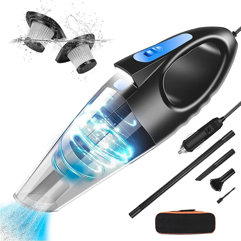 

Car Vacuum, Portable Vacuum Cleaner, 150W 7500PA High Power Handheld Vacuum Cleaner With LED Light, 16.4 Ft Cord (Blue)