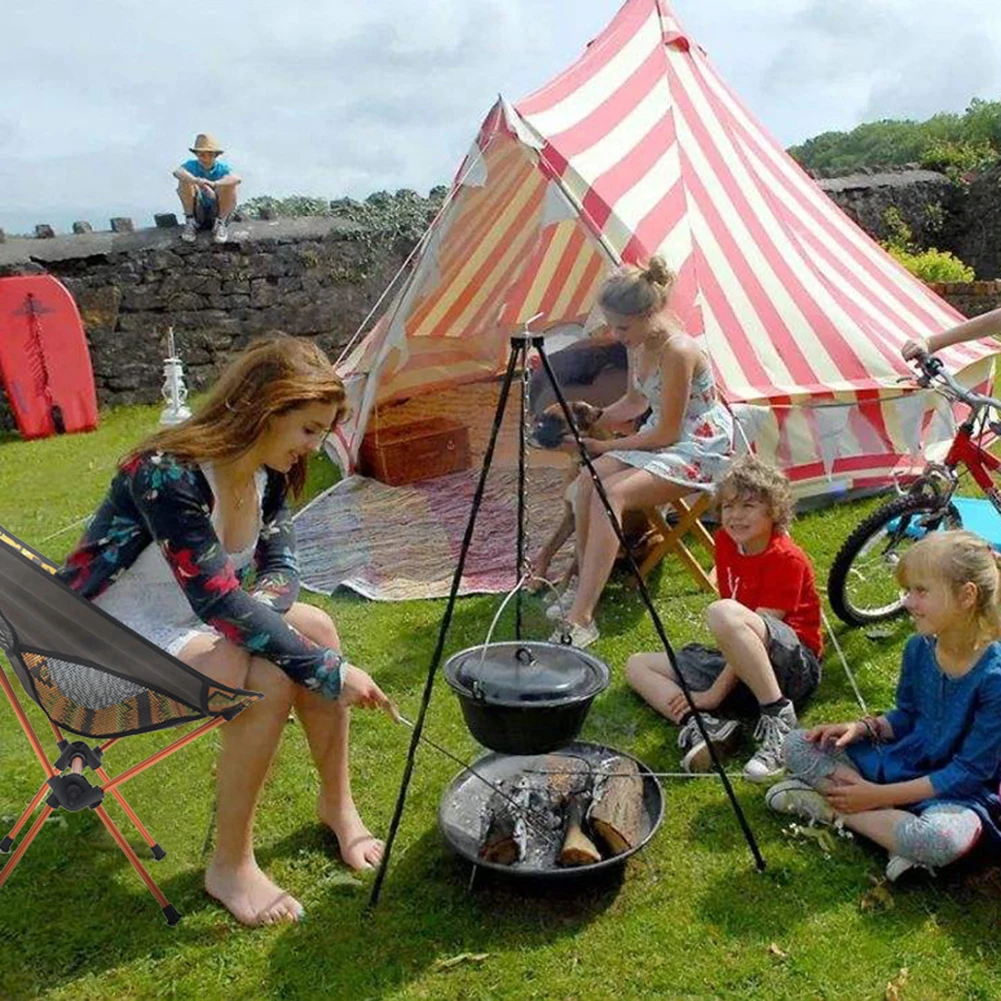 Ультралегкое складное кемпинговое кресло на открытом воздухе для пикника, походов, отдыха, путешествий, пляжа, рюкзака, луна, портативное, рыбалка.
